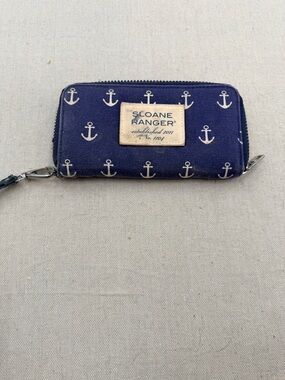 Sloane Ranger Navy Anchor Zip Wallet